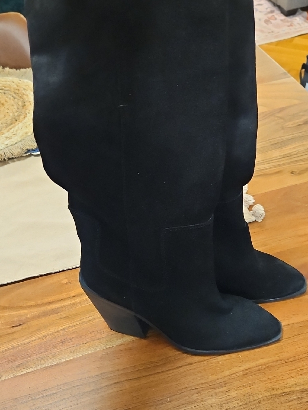 Steve Madden Classic Black Suede Mid-Calf Boots